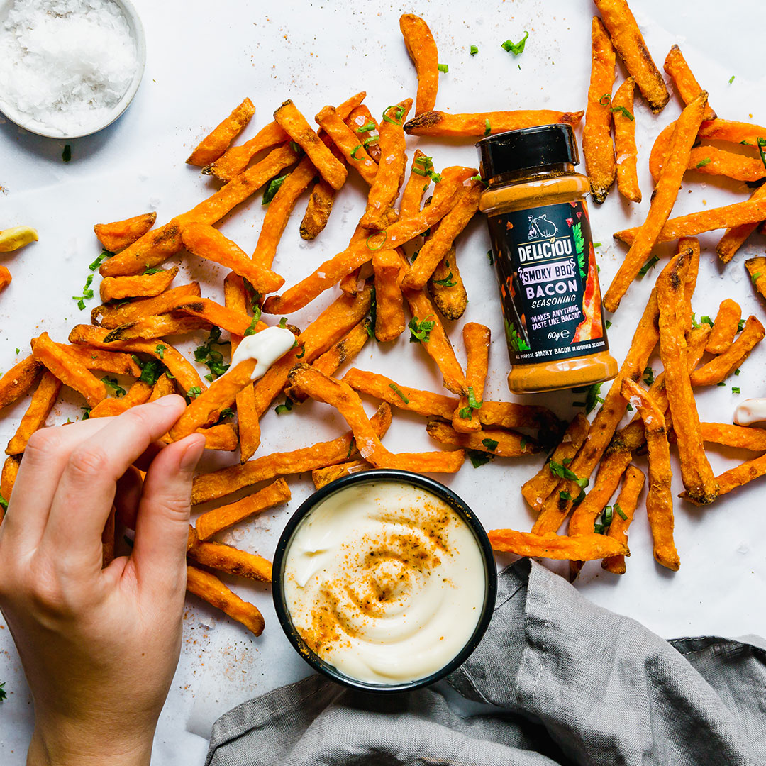 Bacony Sweet Potato Chips &ndash; Deliciou